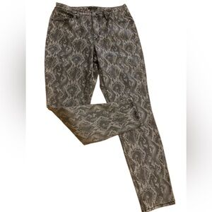 Halston Women’s Snake Print Gray Pants Stretchy New Size 6